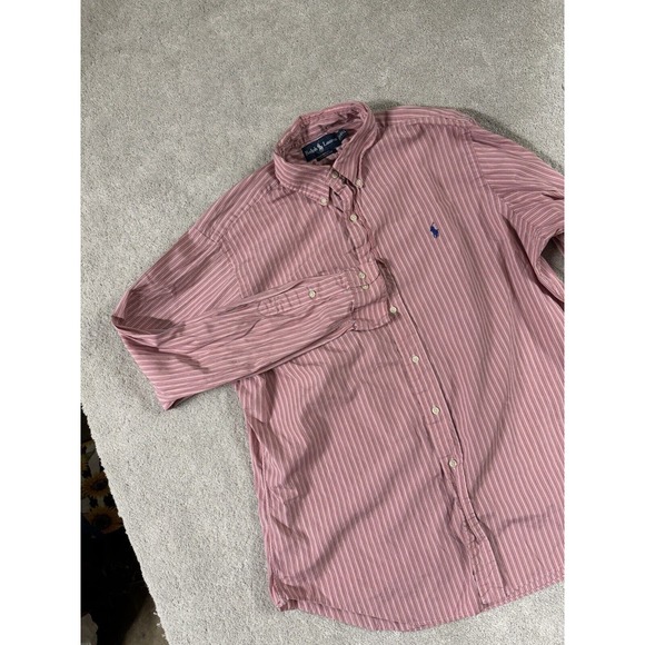 Ralph Lauren Men's Pink Striped Cotton‎ Dress Shirt 17 XL - Picture 1 of 7